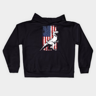 4th Of July American Flag Tyrannosaurs Rex Dinosaur Rex Premium Kids Hoodie